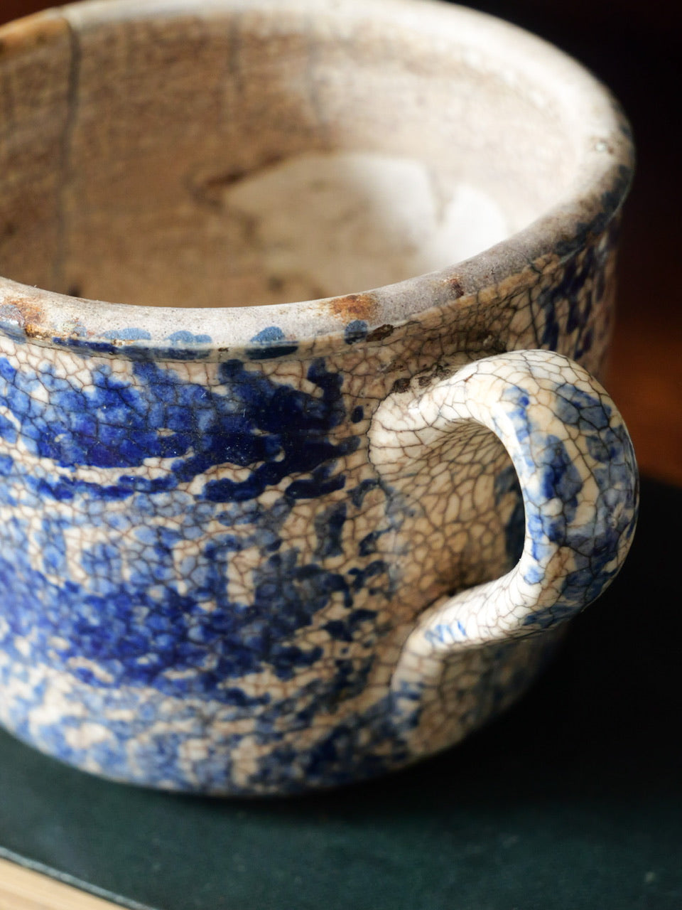 Antique Primitive Spongeware Mug