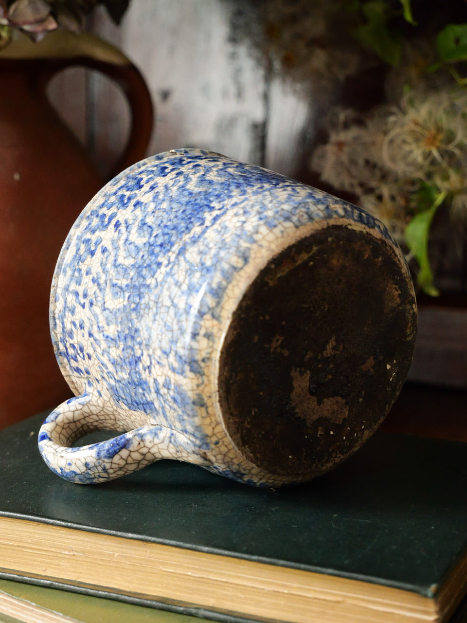 Antique Primitive Spongeware Mug