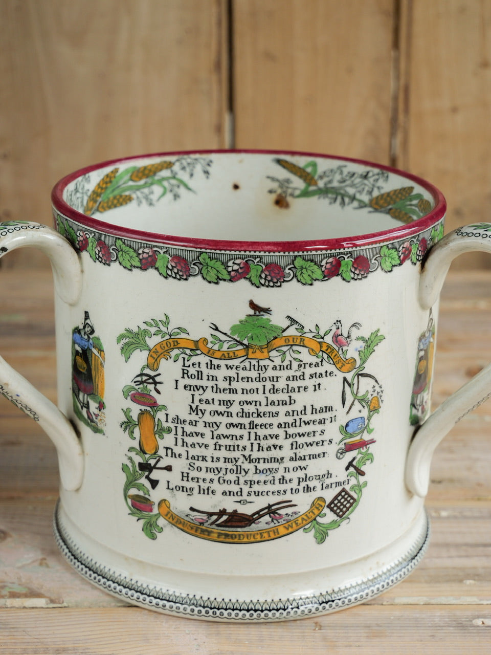 Very Large 19th Century Farmers Arms Tyg