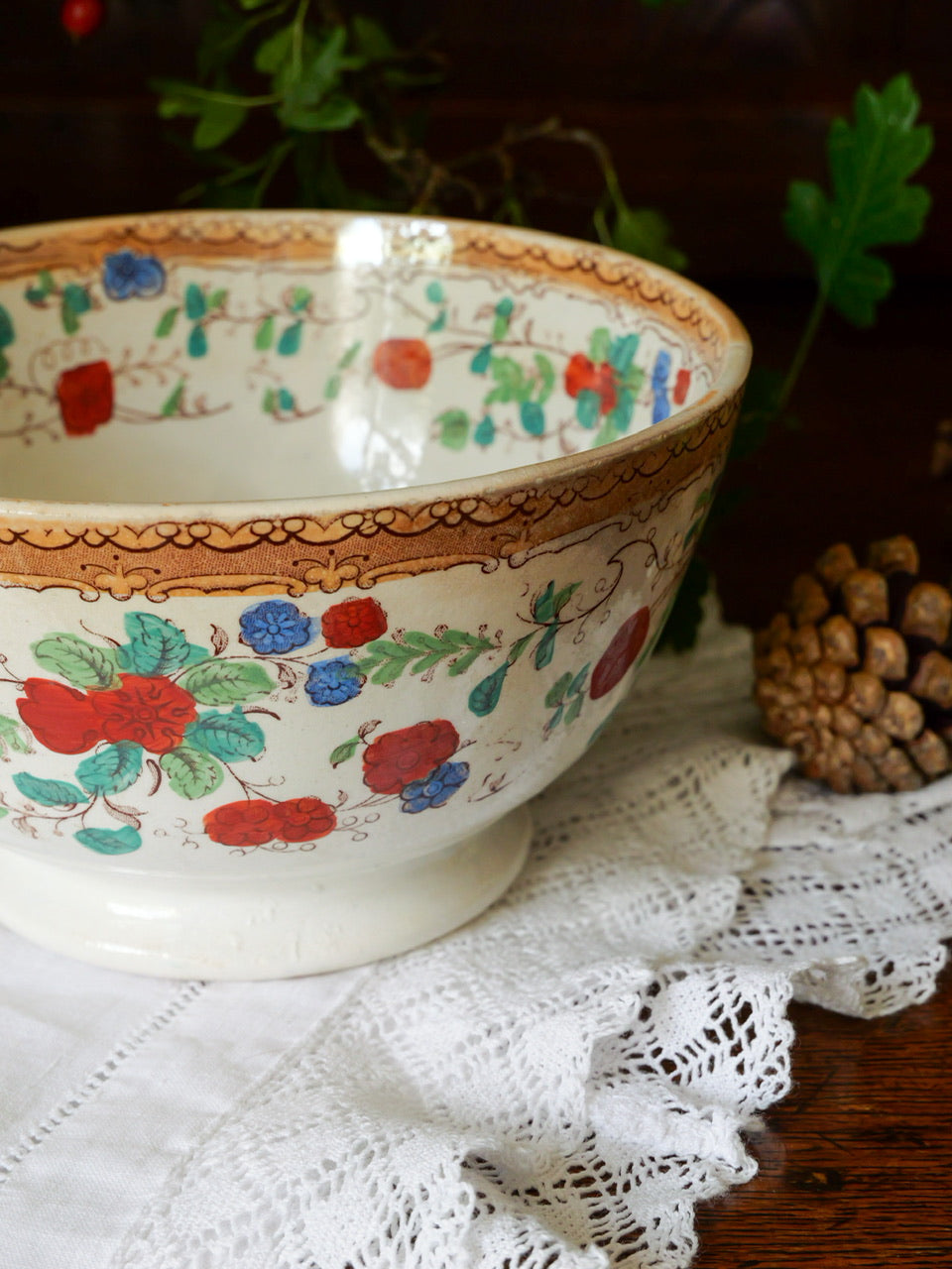 Early 19th Century Hand Coloured Transferware Bowl