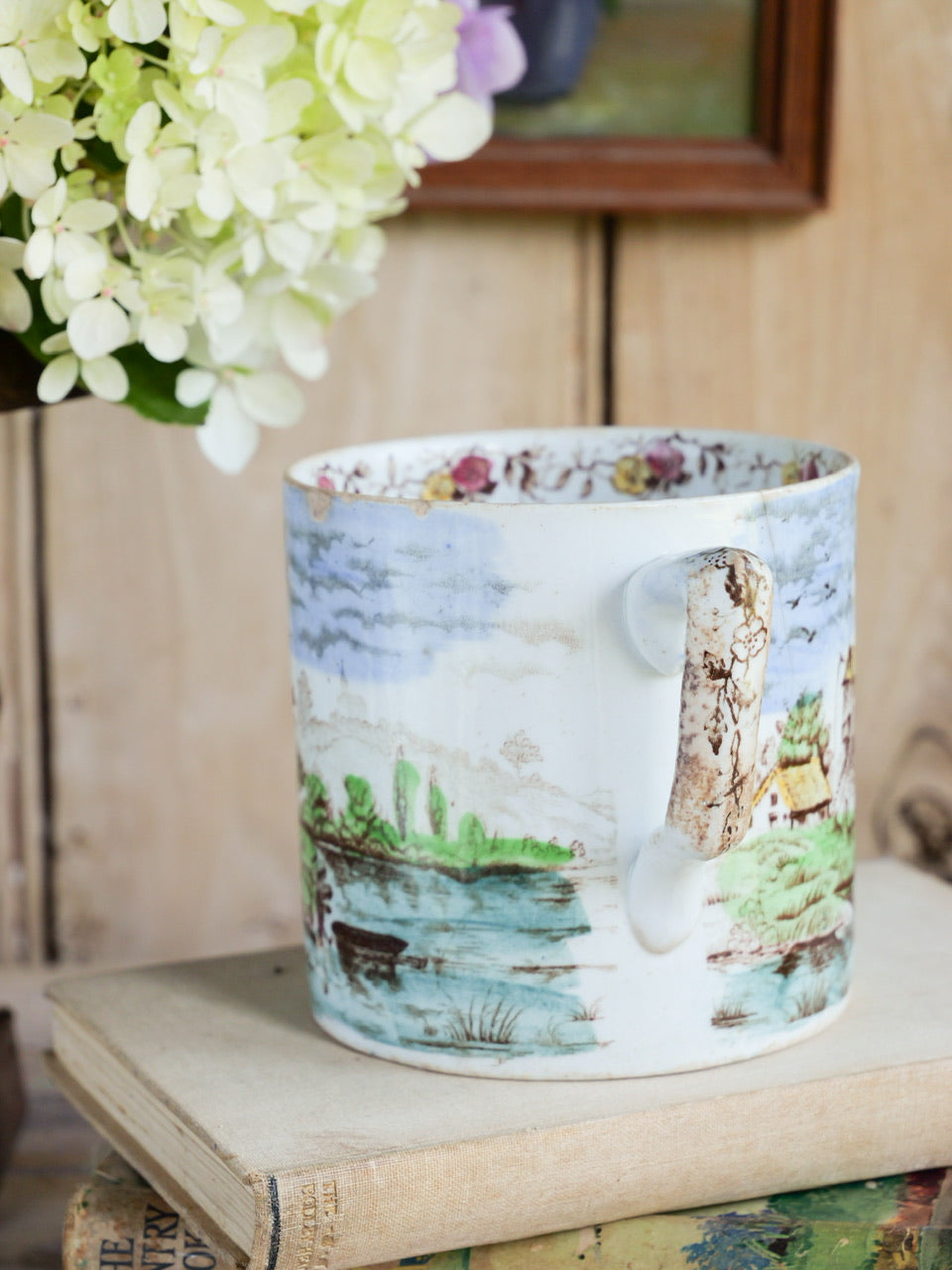 19th Century ‘Windmill’ Transferware Mug