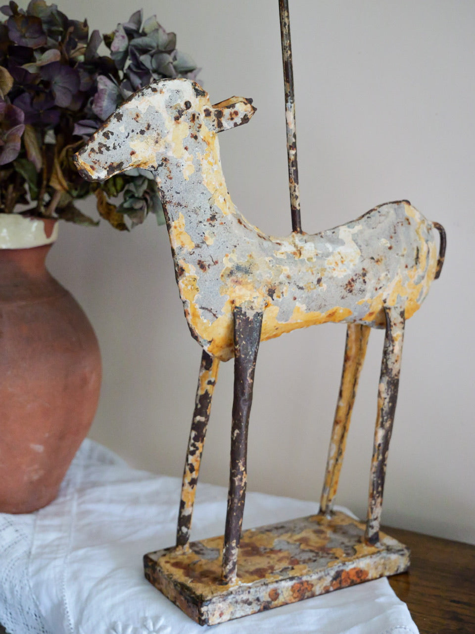 Vintage Metal Deer Candle Holder