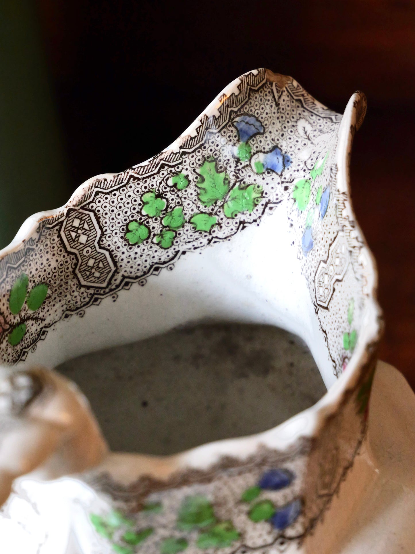 19th Century Hexagonal Transferware Jug