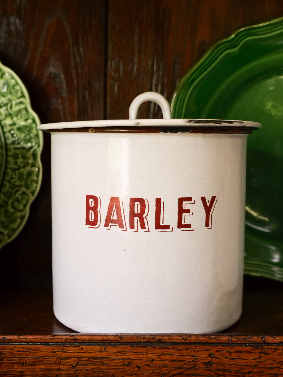 Vintage English Enamel Storage Pots