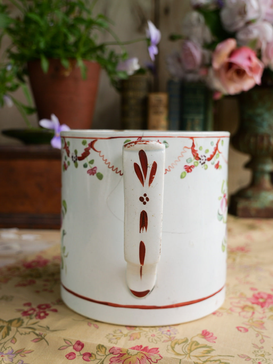 Large Hand Painted Georgian Pearlware Mug