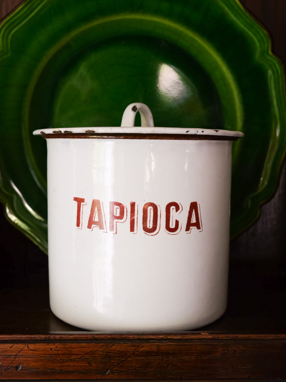 Vintage English Enamel Storage Pots