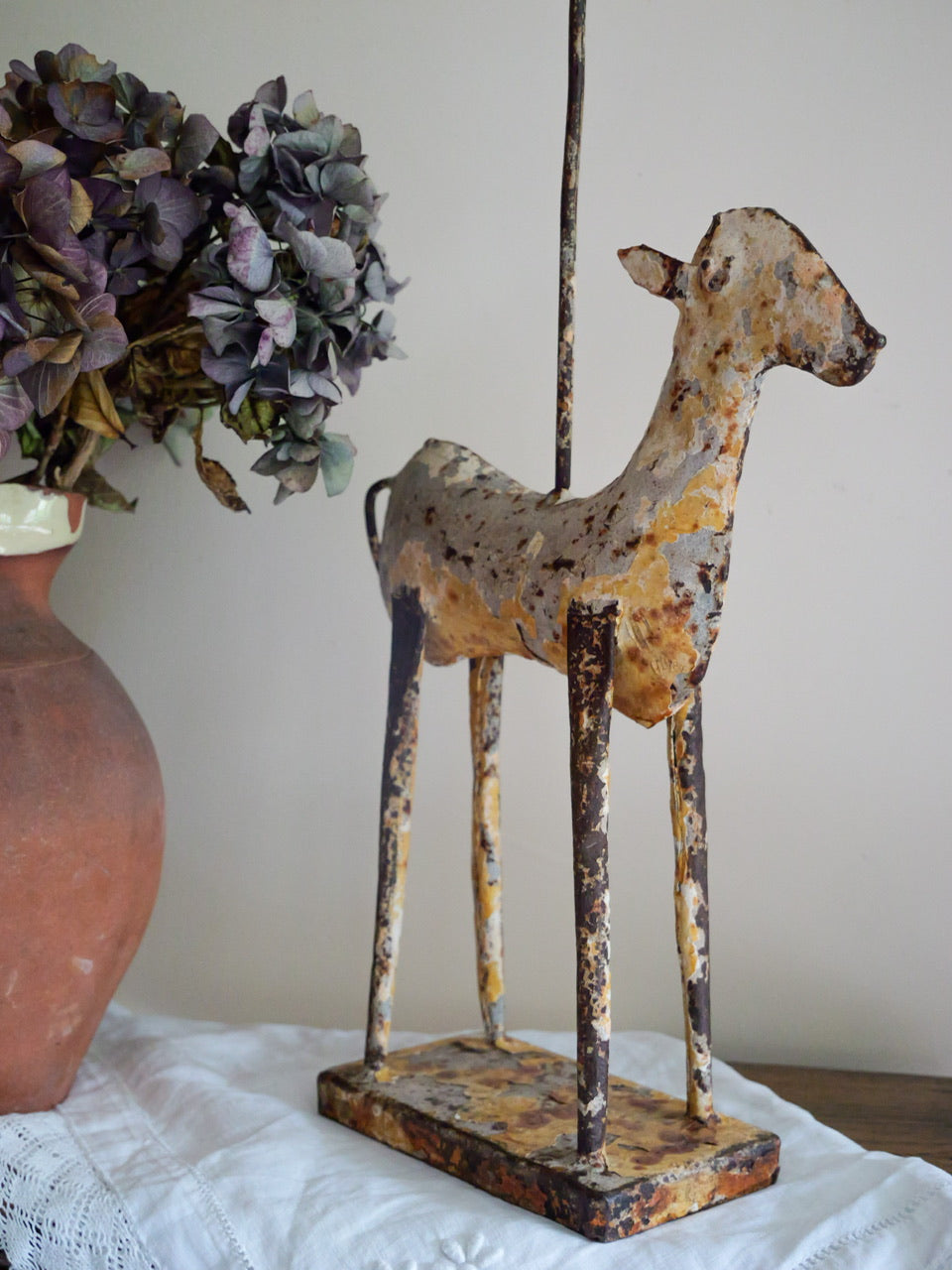 Vintage Metal Deer Candle Holder