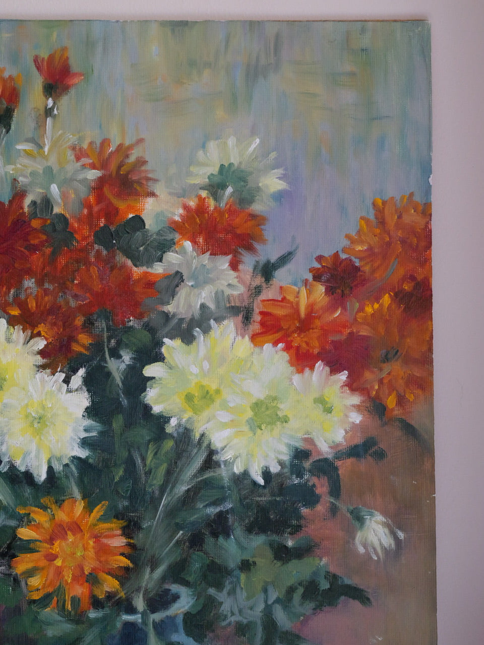 Vintage ‘Chrysanthemums’ Still Life Oil Painting