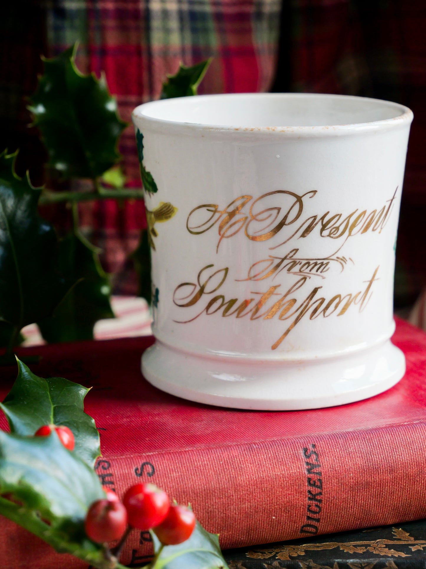 Victorian Hand-painted Southport Robin Mug