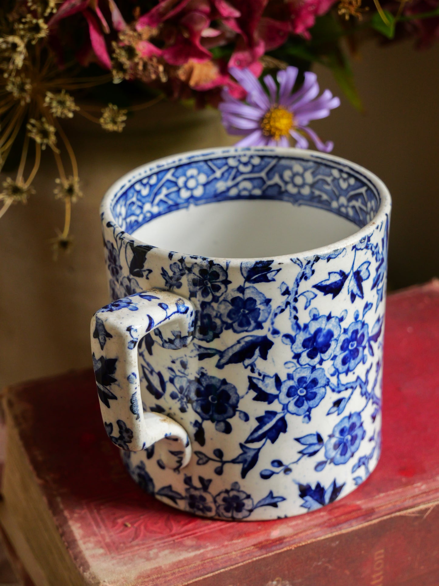 19th Century Blue & White Transferware Mug