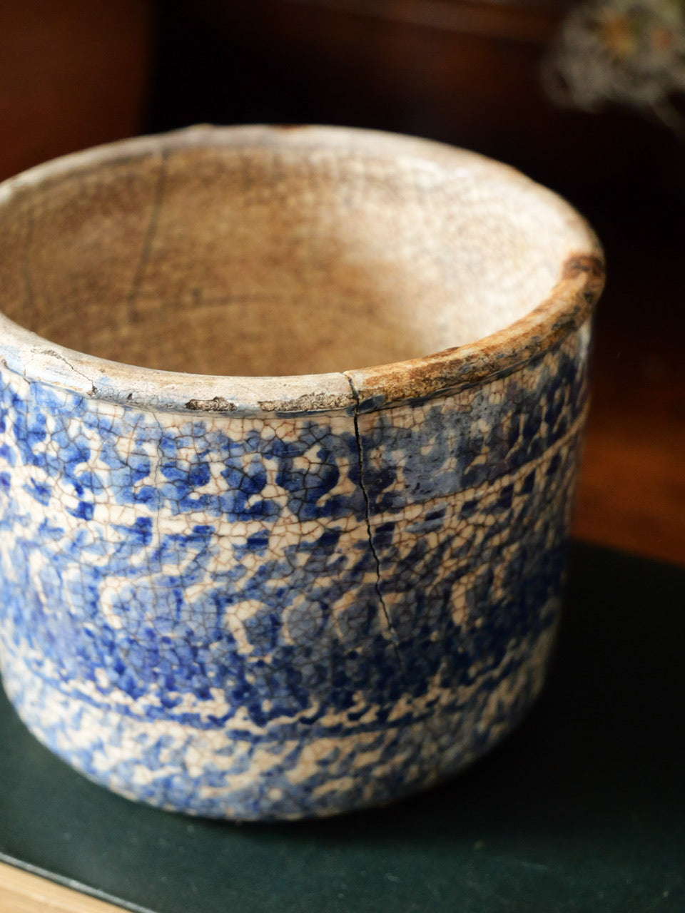 Antique Primitive Spongeware Mug