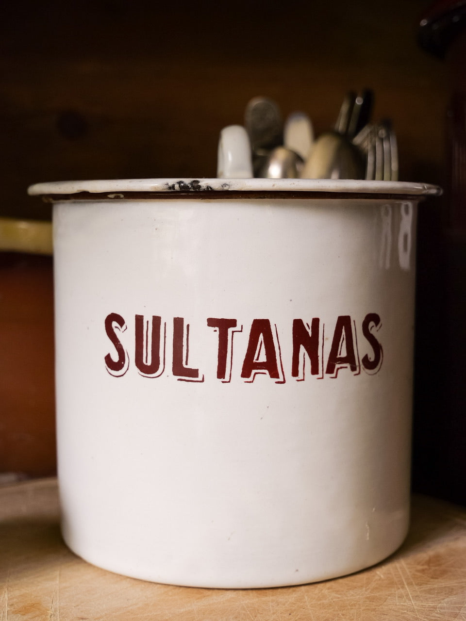 Vintage English Enamel Storage Pots