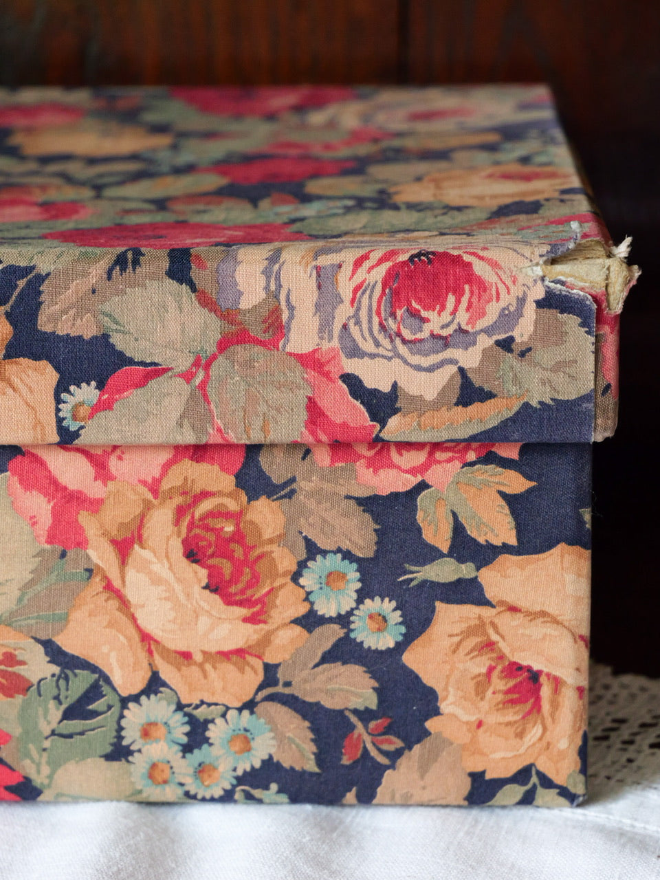 Vintage Fabric Covered Box