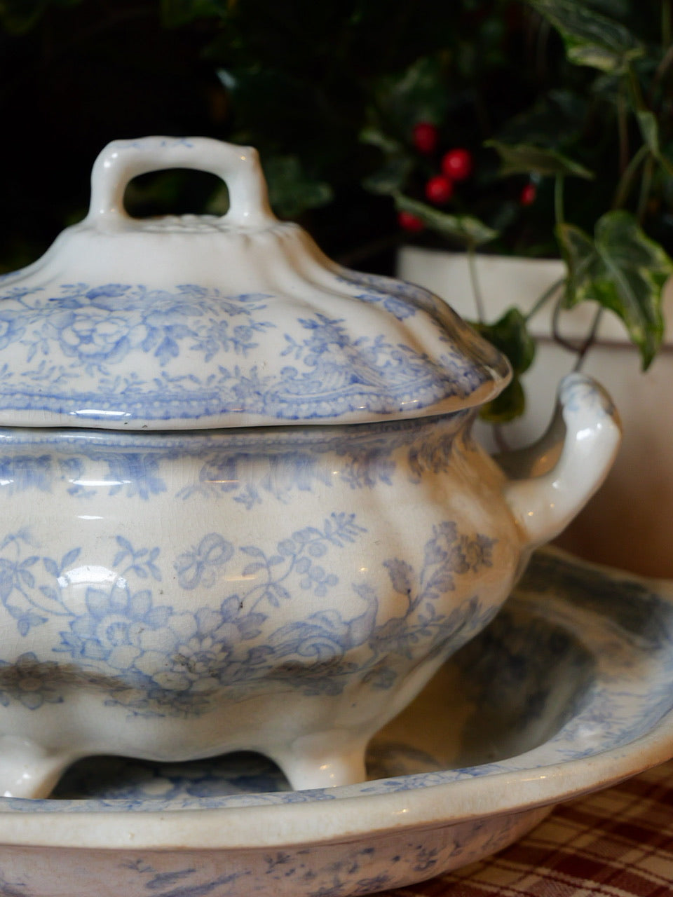 Small Antique Asiatic Pheasants Tureen