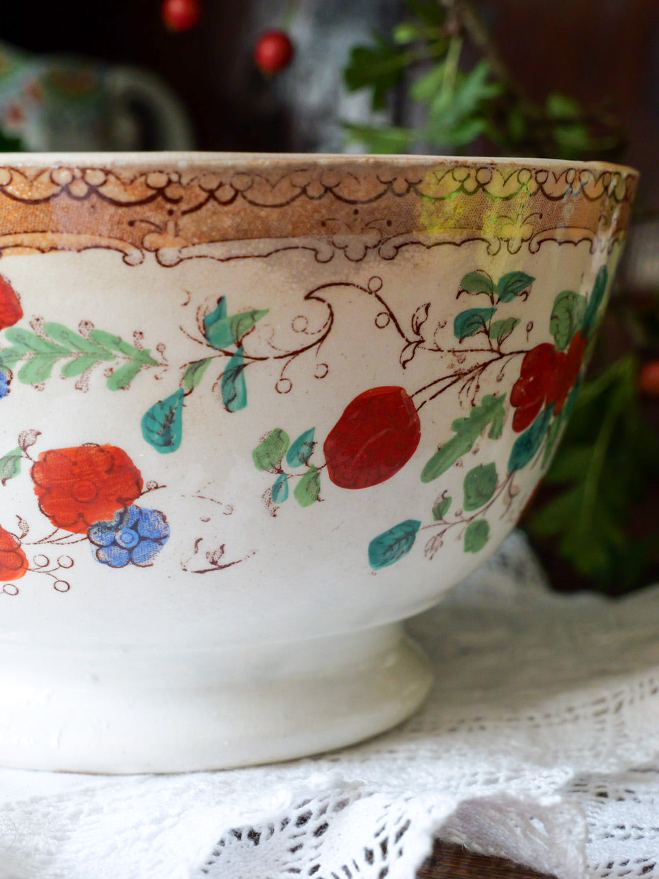 Early 19th Century Hand Coloured Transferware Bowl