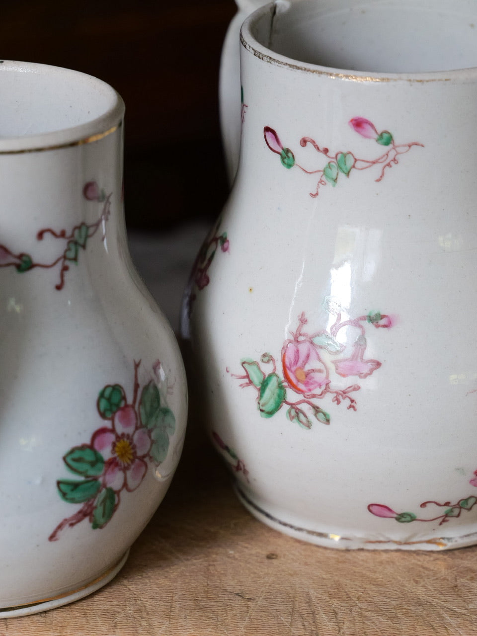 Vintage French Floral Jugs - Set of 3