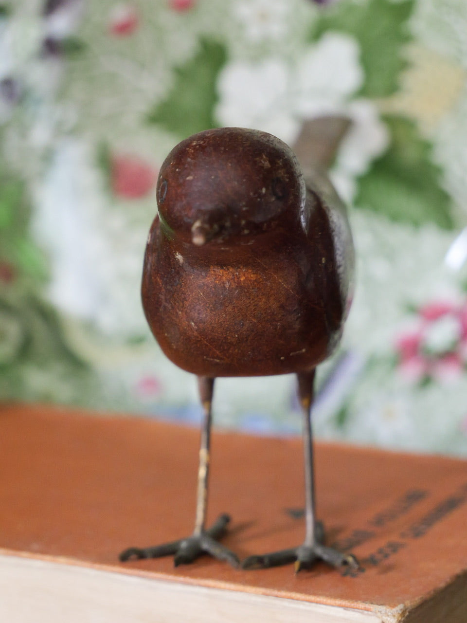 Vintage Hand Carved Wooden Warbler