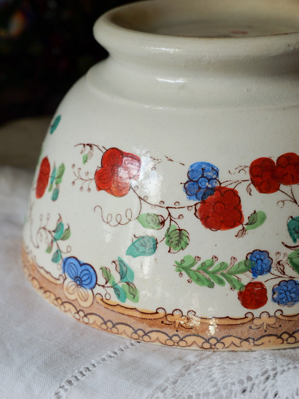 Early 19th Century Hand Coloured Transferware Bowl