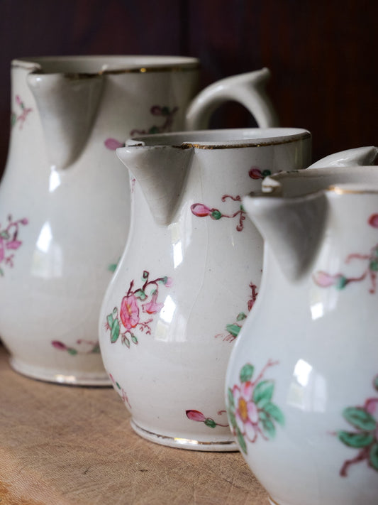 Vintage French Floral Jugs - Set of 3