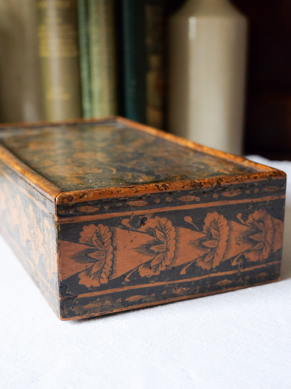 Antique Regency Penwork Box