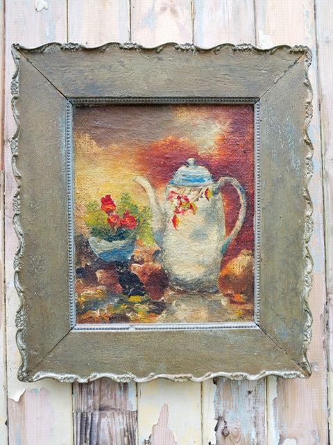 Vintage Art School ‘Coffee Pot’ Oil Painting