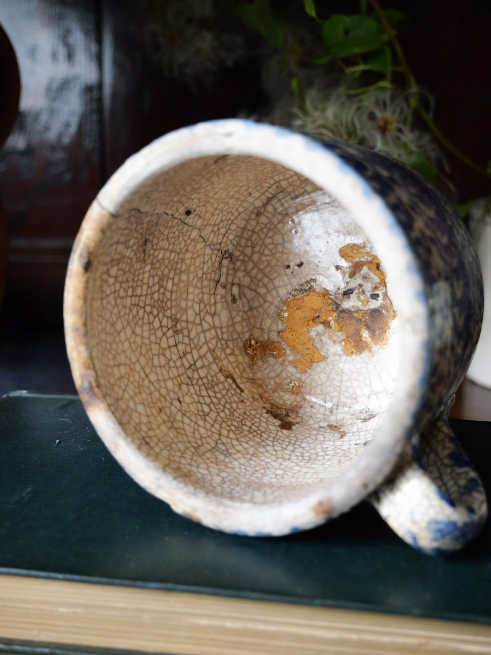 Antique Primitive Spongeware Mug