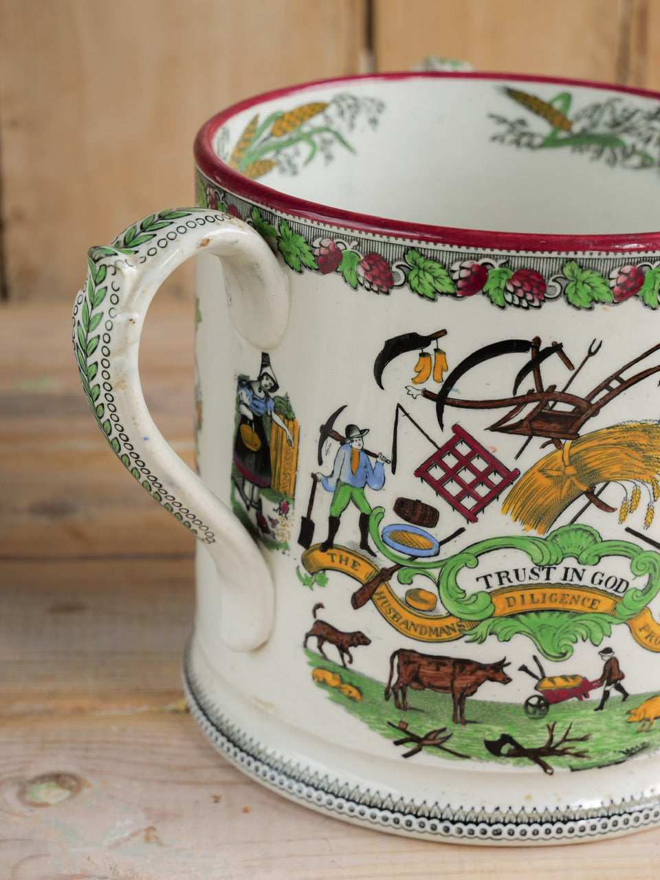 Very Large 19th Century Farmers Arms Tyg
