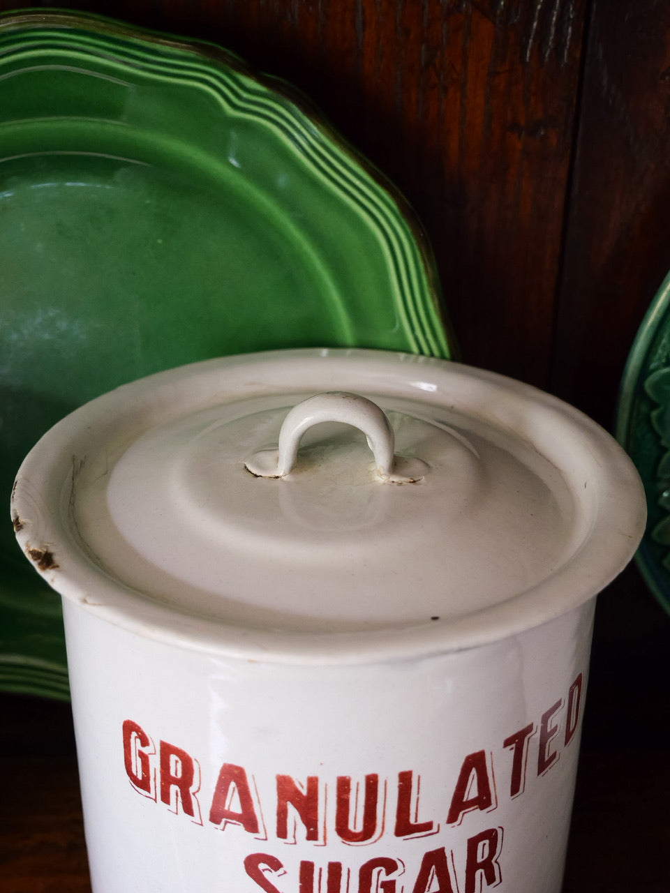 Vintage English Enamel Storage Pots