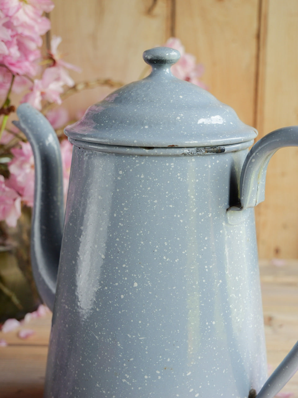 Large Vintage Enamel Coffee Pot