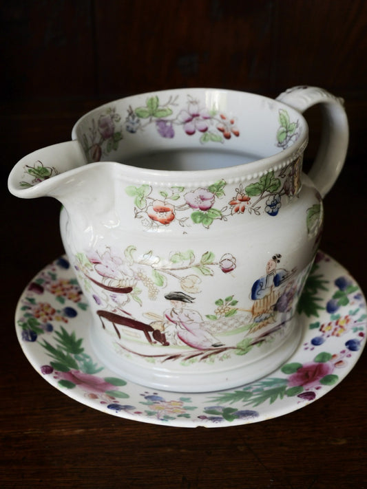 Antique Hand Painted Chinoiserie Jug