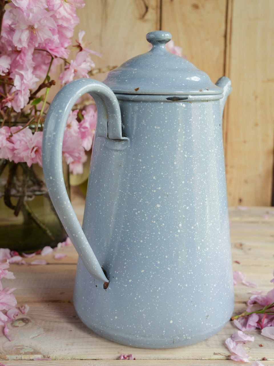 Large Vintage Enamel Coffee Pot
