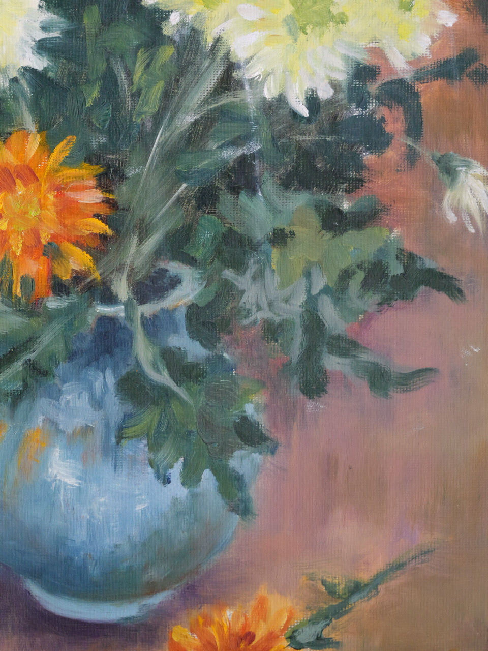 Vintage ‘Chrysanthemums’ Still Life Oil Painting