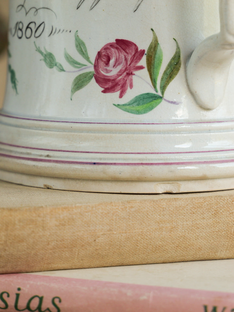 Large 19th Century Inscribed Hand Painted Loving Cup