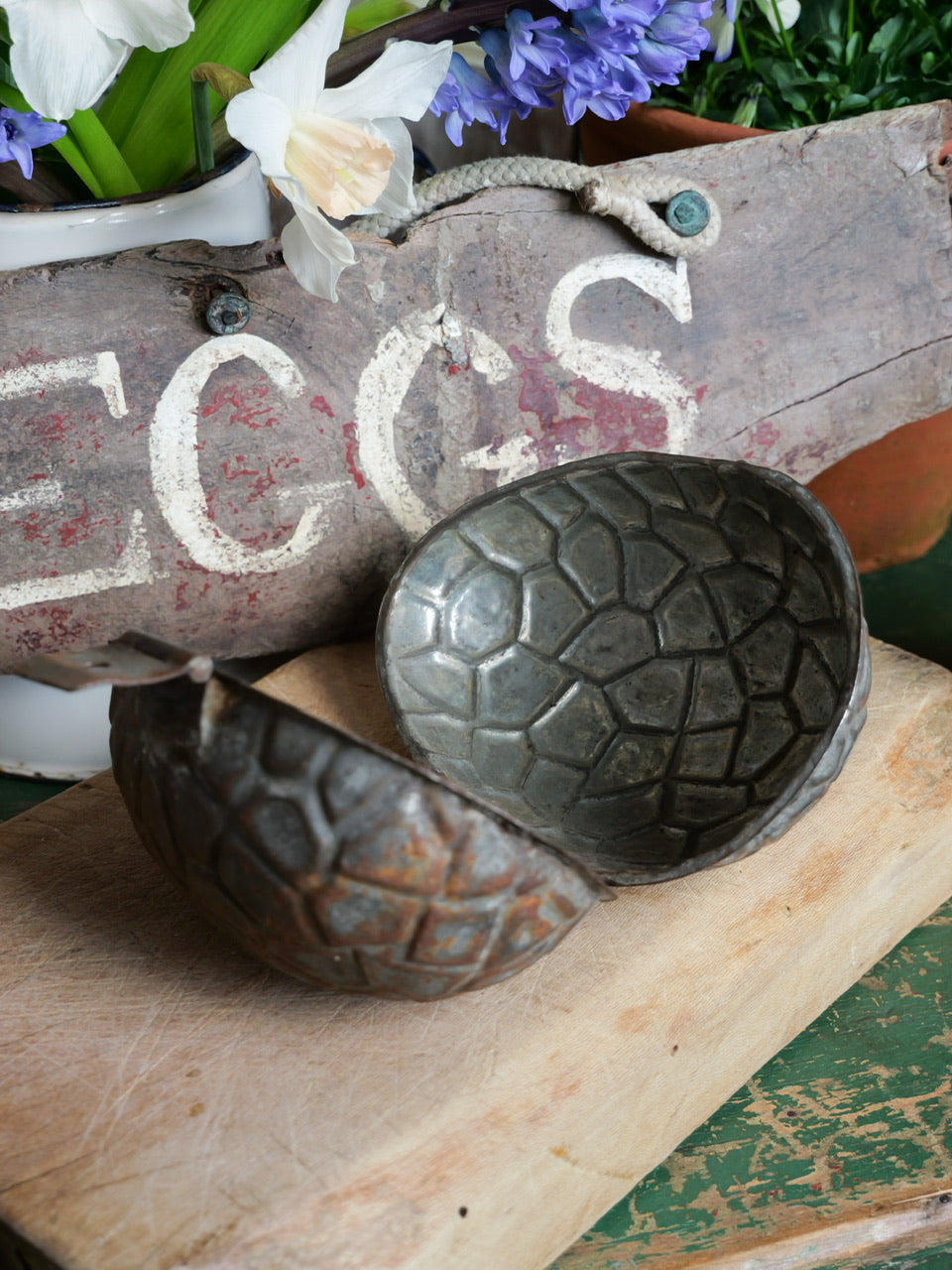 Vintage Metal Chocolate Egg Mould