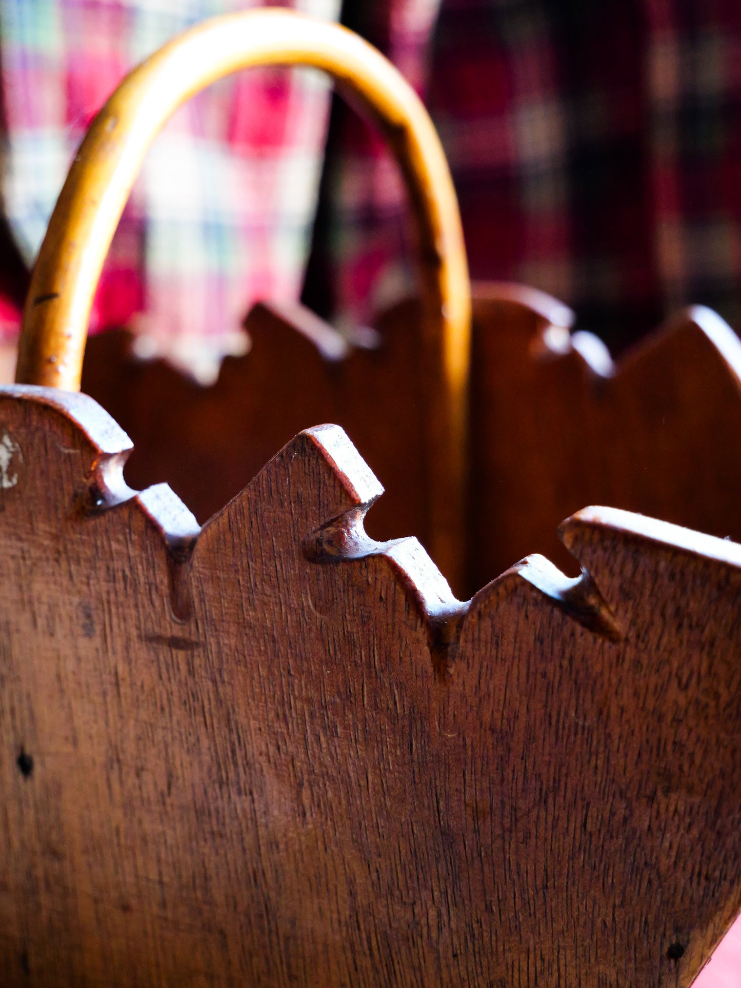 Vintage Scratch-Built Wooden Basket