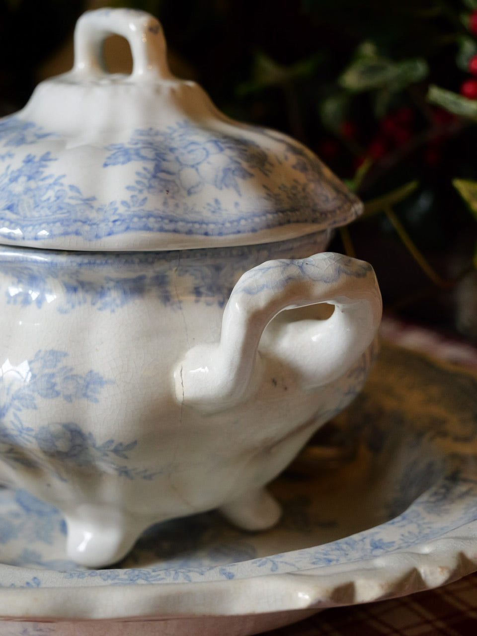 Small Antique Asiatic Pheasants Tureen