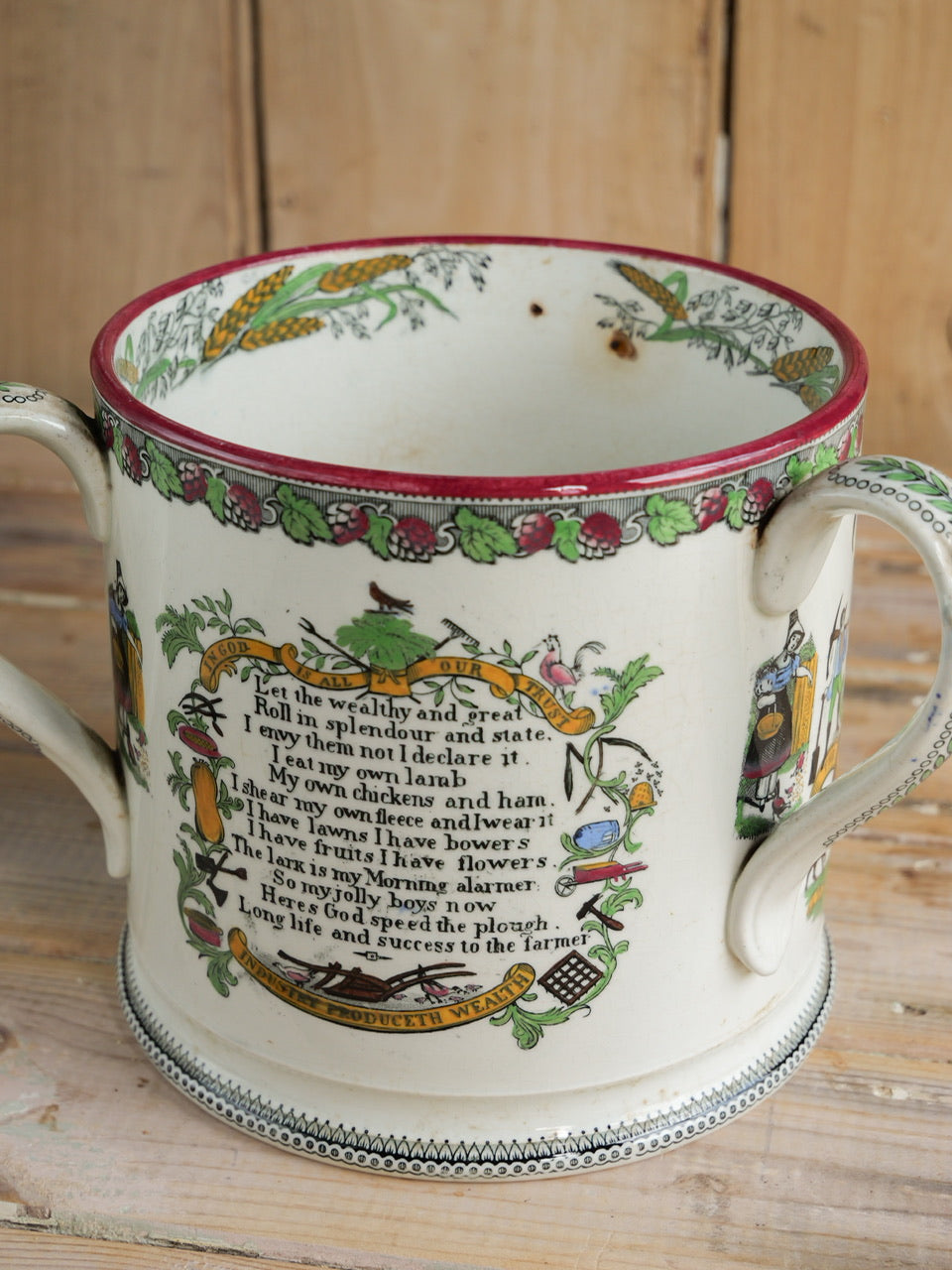 Very Large 19th Century Farmers Arms Tyg