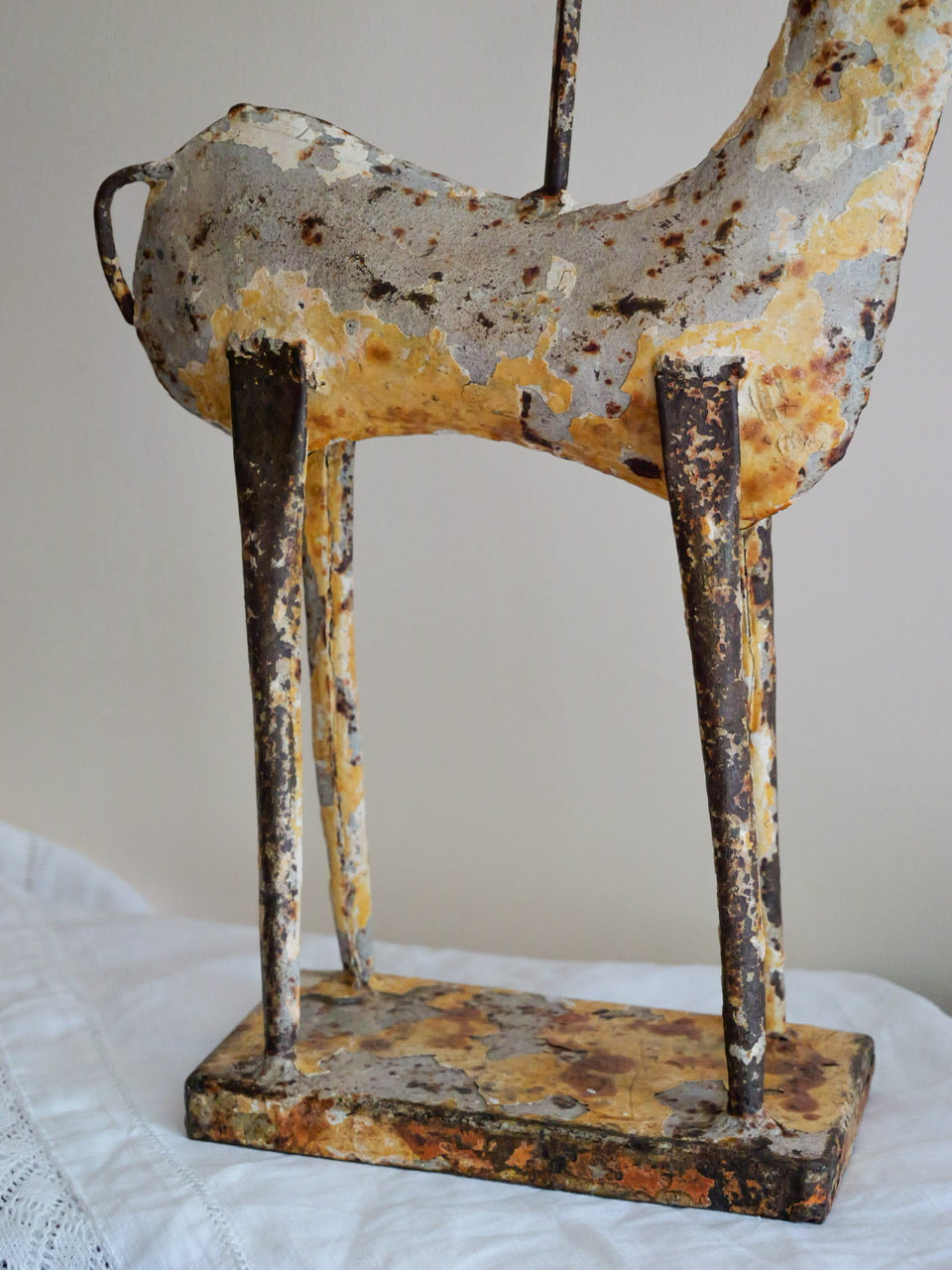Vintage Metal Deer Candle Holder