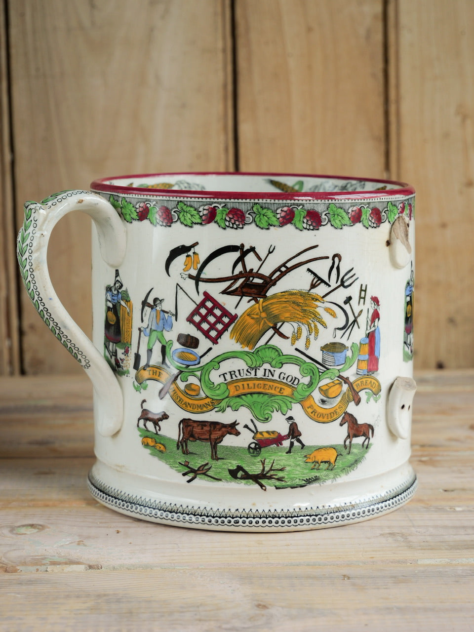 Very Large 19th Century Farmers Arms Tyg
