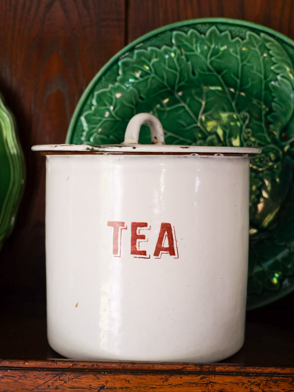 Vintage English Enamel Storage Pots