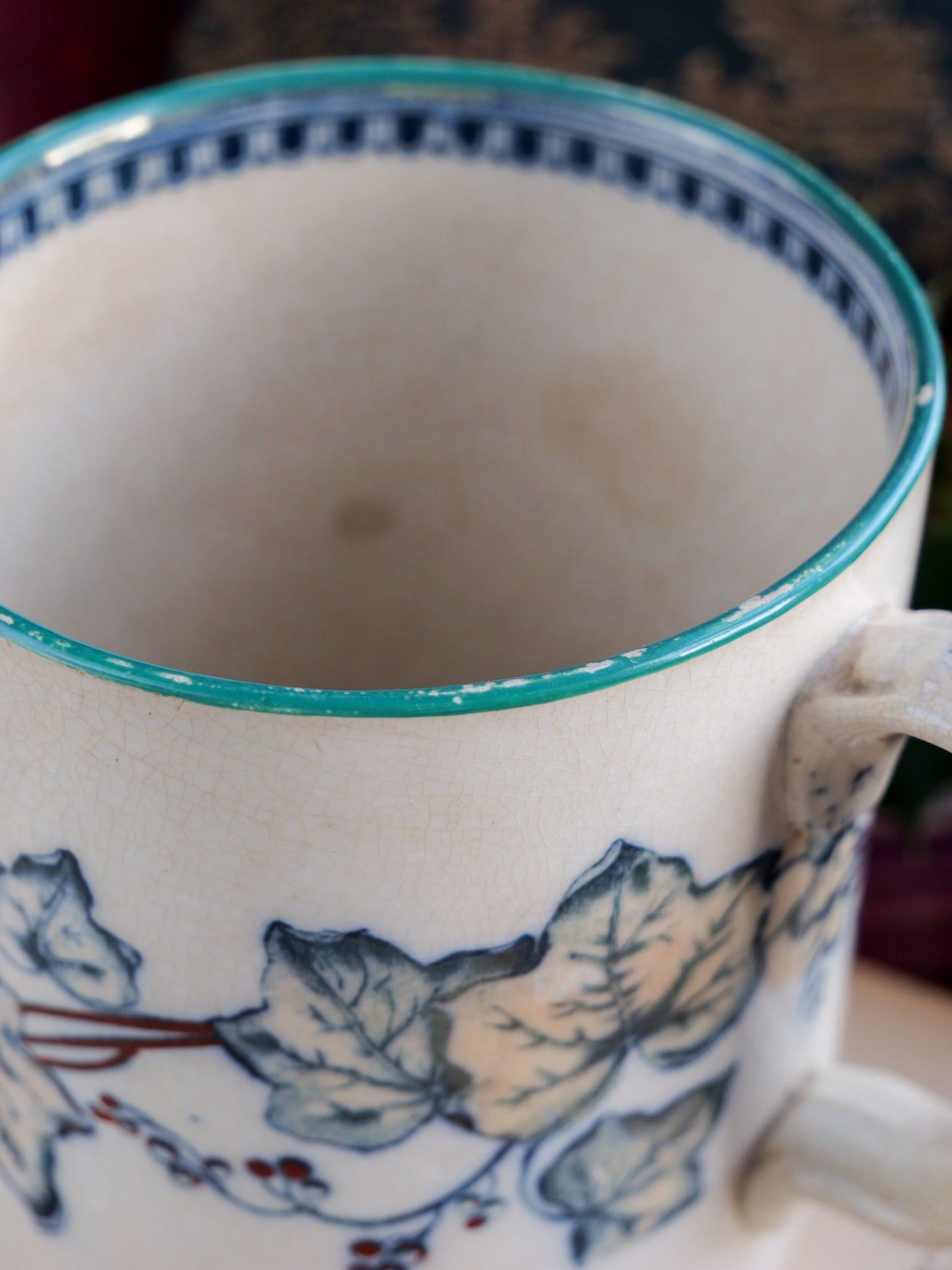 19th Century Double Handled Ivy Lustre Mug