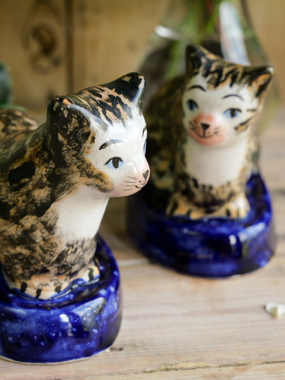 Pair of Antique Staffordshire Hand painted Cats