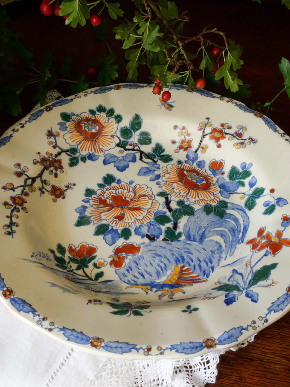 Vintage French Faience Cockerel Dish