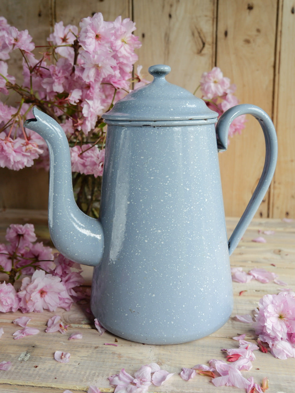 Large Vintage Enamel Coffee Pot