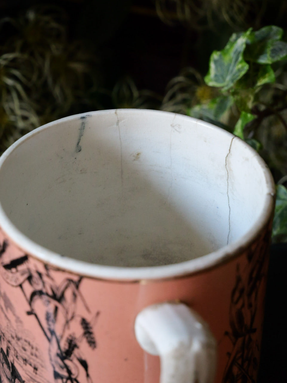 Antique Pink ‘Farmers’ Arms’ Tankard Mug