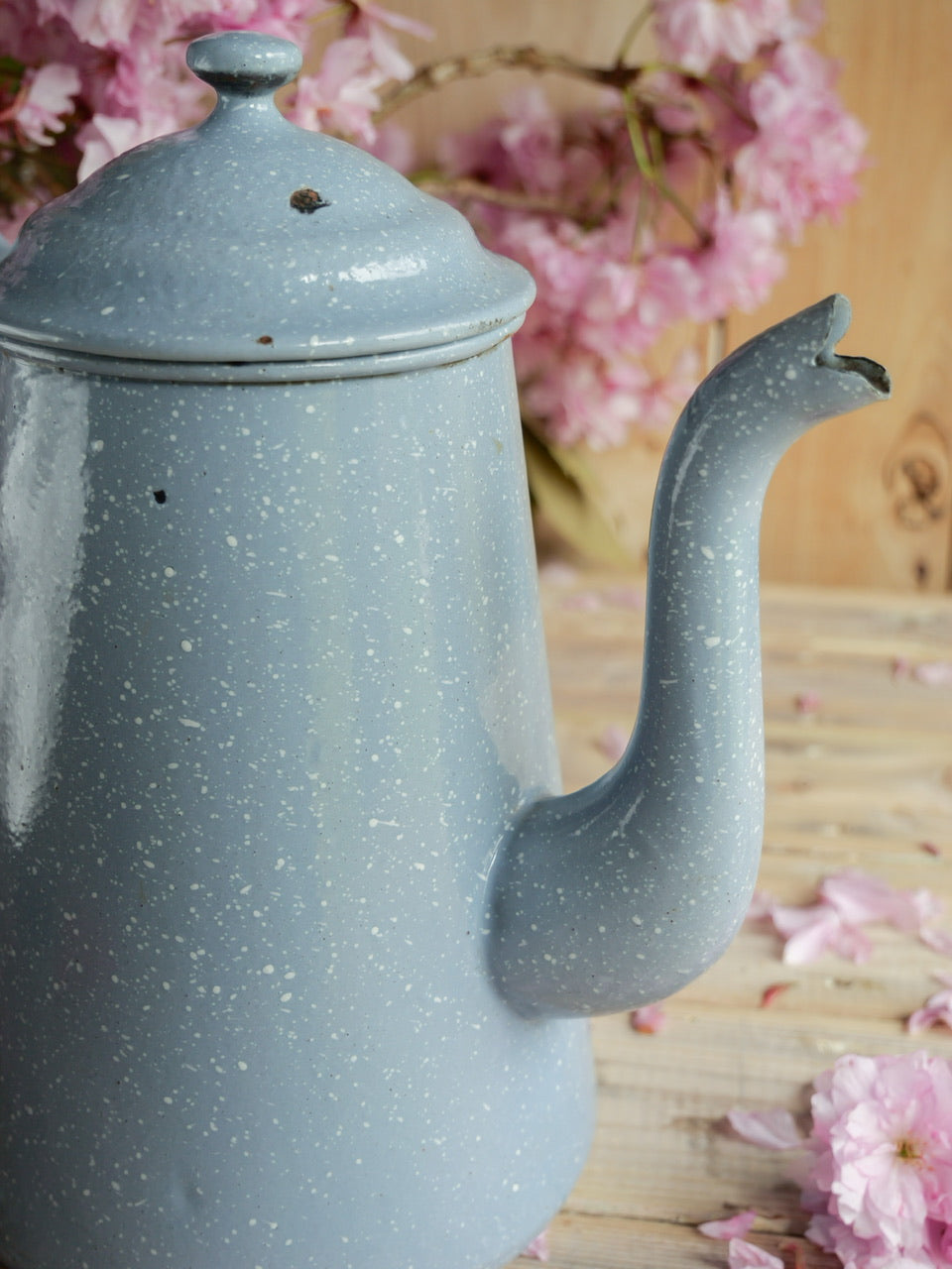Large Vintage Enamel Coffee Pot