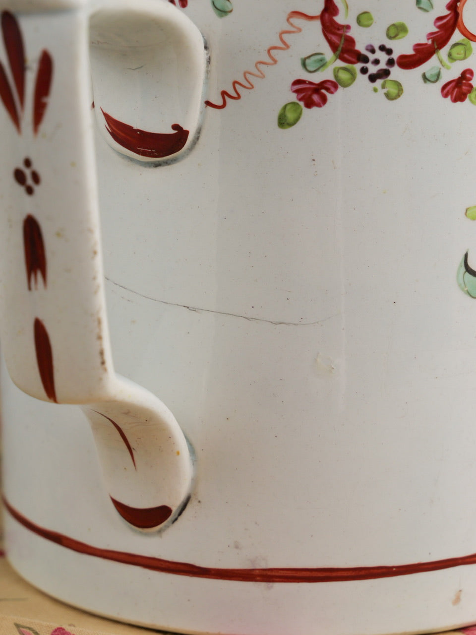 Large Hand Painted Georgian Pearlware Mug