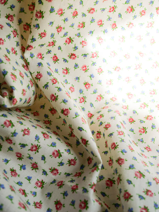 REMNANT - Vintage French Ditsy Rose Cotton