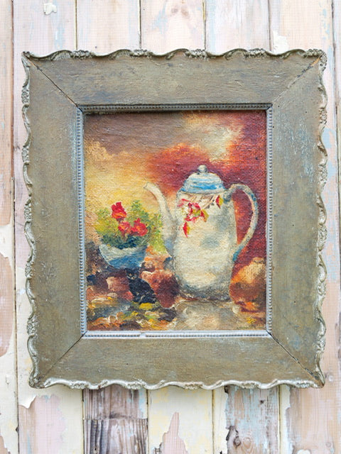 Vintage Art School ‘Coffee Pot’ Oil Painting