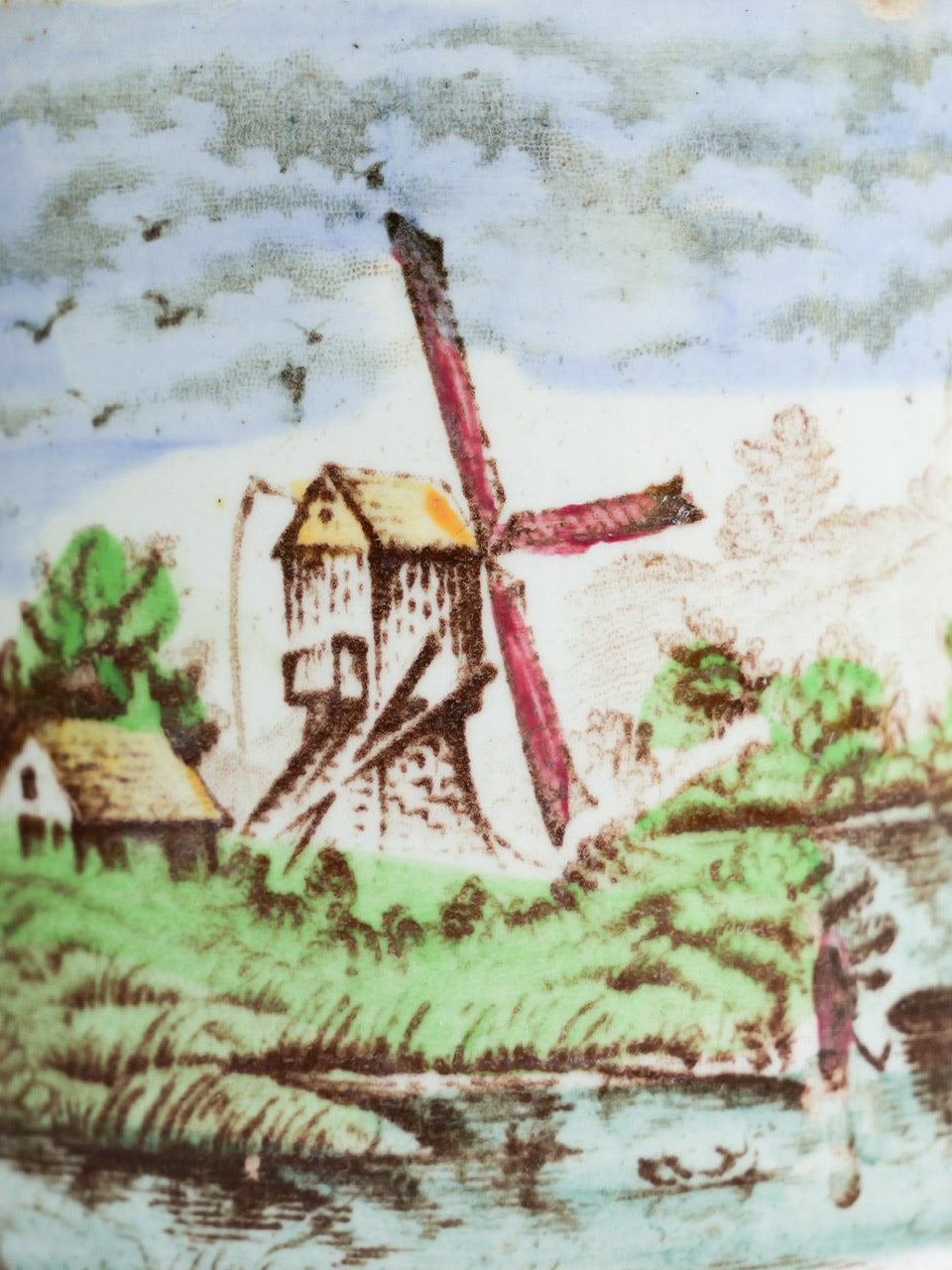19th Century ‘Windmill’ Transferware Mug